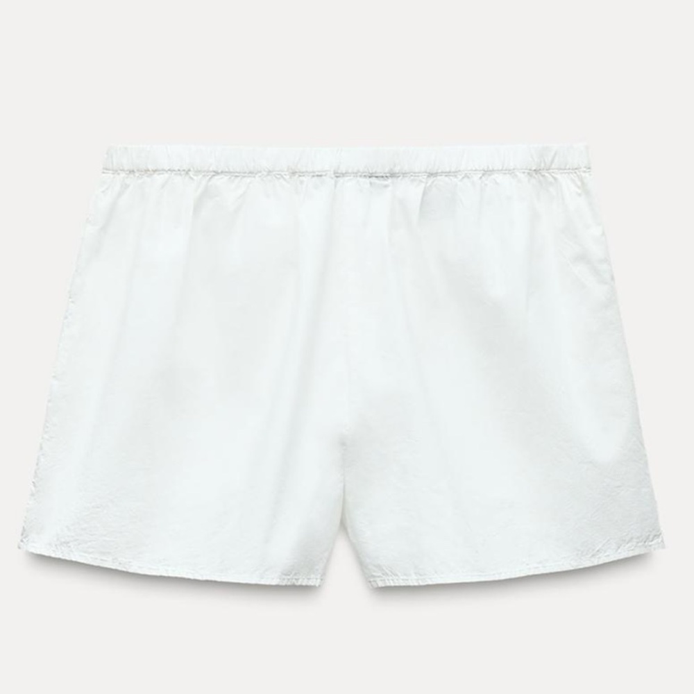 NWT Zara 100% cotton off white shorts with eyelet pockets in XXL - Picture 3 of 12